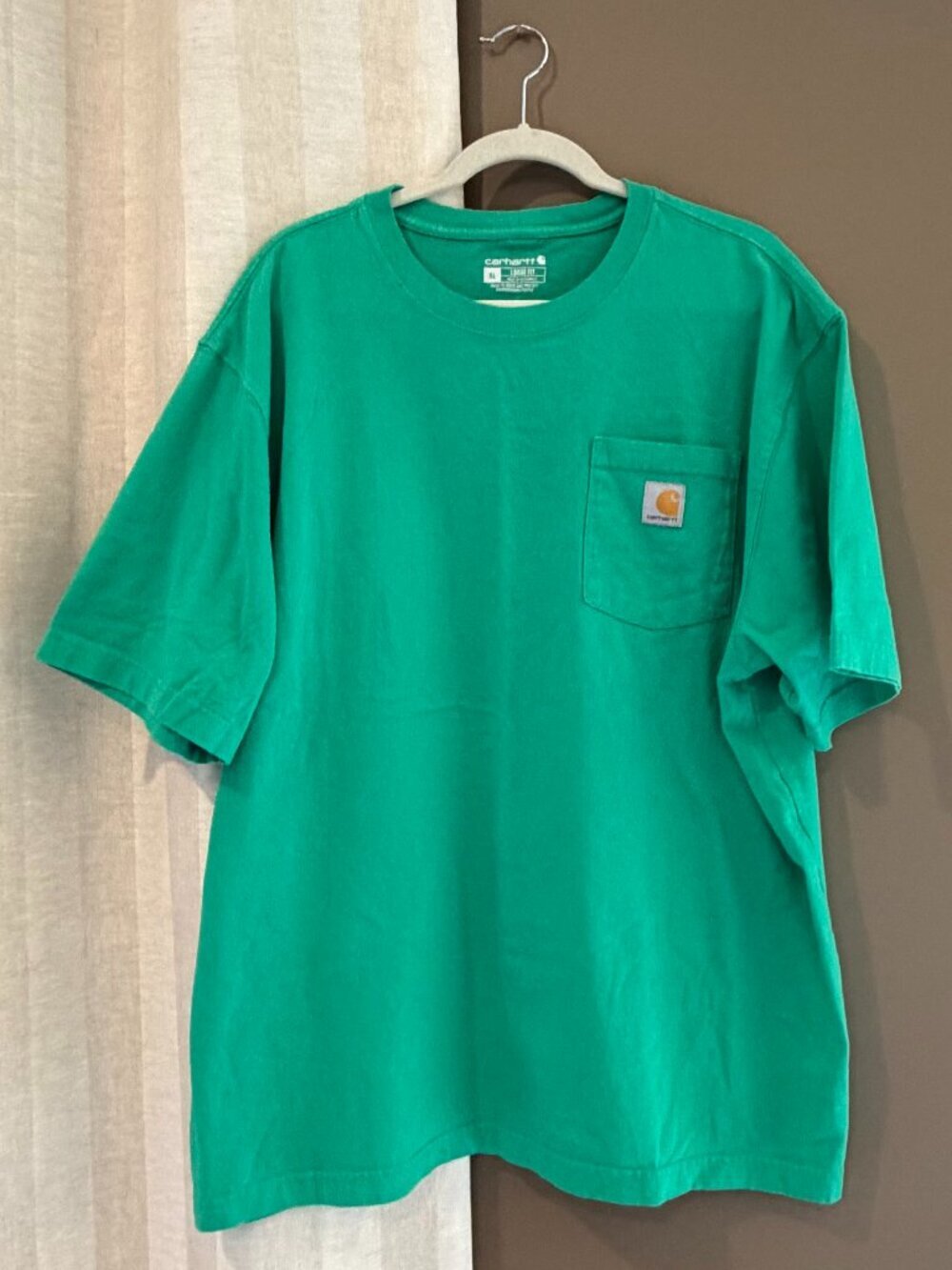 Carhartt Iconic Cotton Green Pocket T-shirt, short sleeve, Size XL